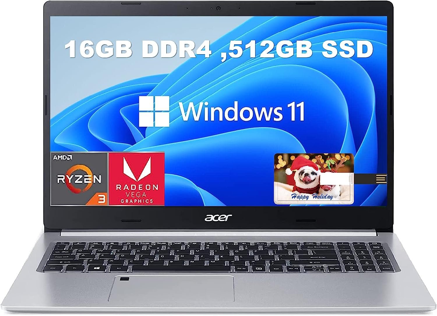 Acer Newest Aspire 5 15.6" FHD Laptop Computer Ryzen 3 3350U Quad-Core Mobile Processor