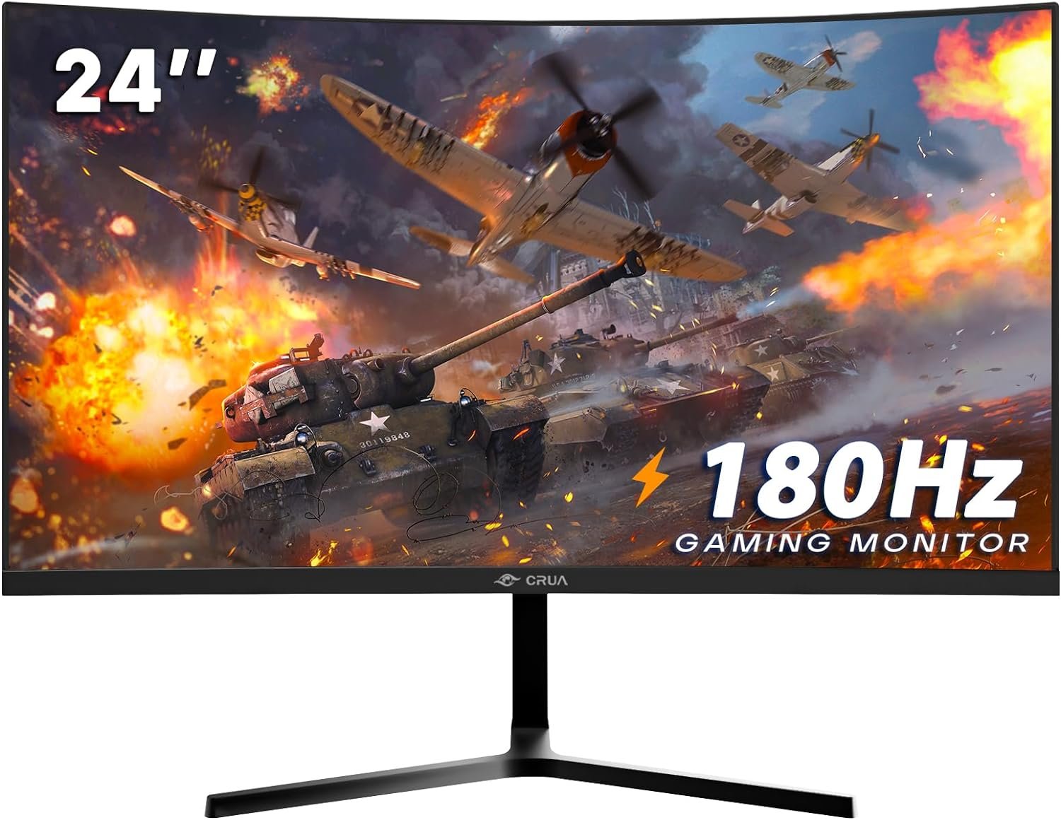CRUA 24 Inch 144hz/180hz Curved Gaming Monitor