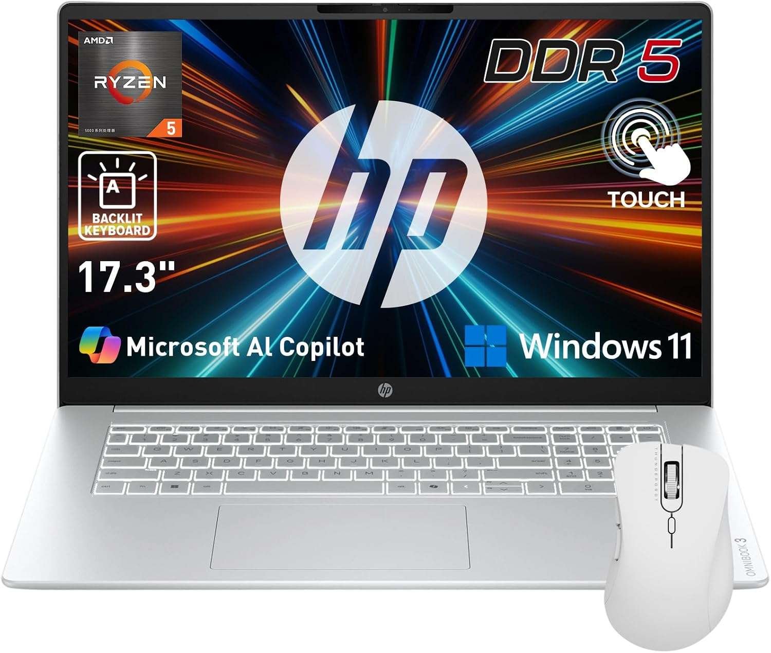 HP OmniBook 17.3” Touchscreen Next Gen AI Laptop